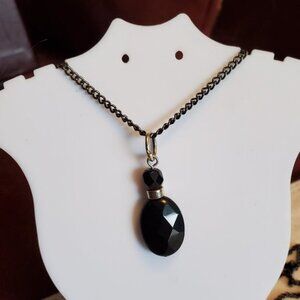 20IN Gunmetal Black Plastic Bead Pendant Necklace